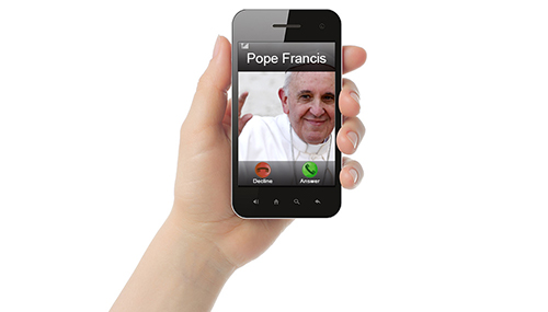 Telefoon van paus Franciscus