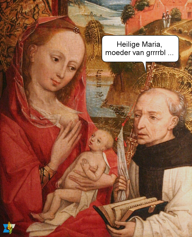 Volgens een legende zou Maria haar moedermelk aan Sint Bernardus te drinken hebben gegeven.