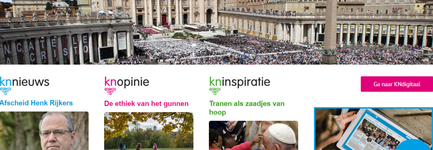 Screenshot van de website van Katholiek Nieuwsblad